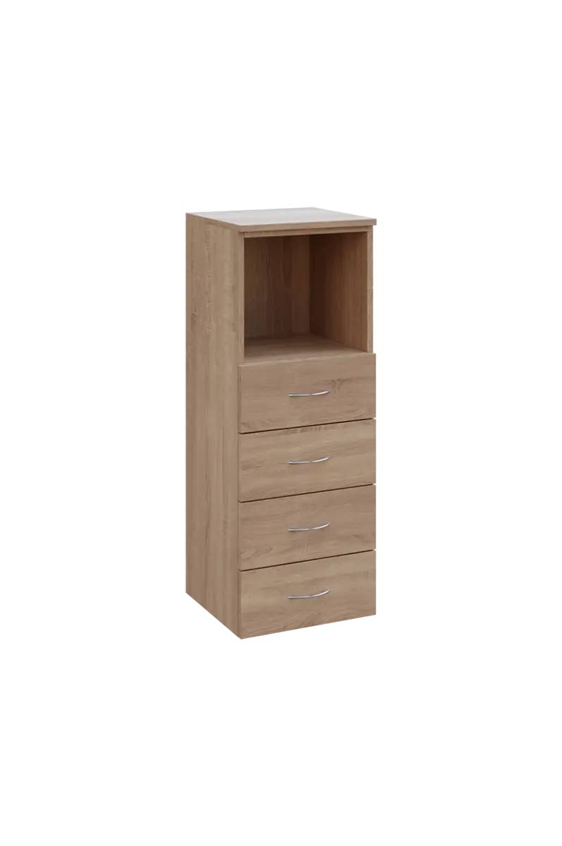 N 3 - 44ZN kancelářská skříň, 4-zásuvková/nika, 1100x400x400, dub bardolino